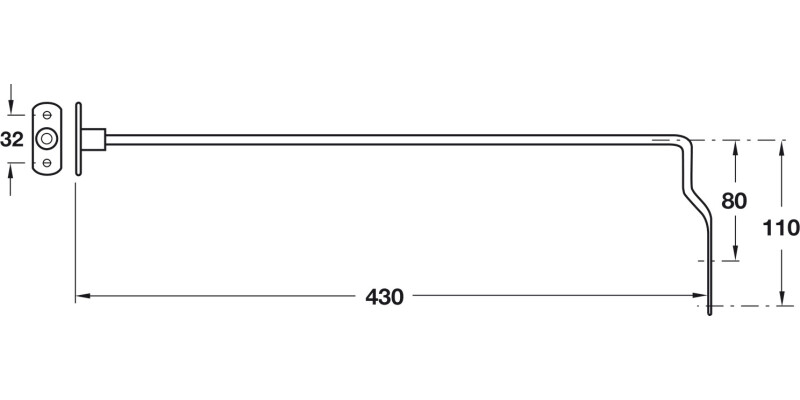 Filing Rail 450mm Chr Plt St