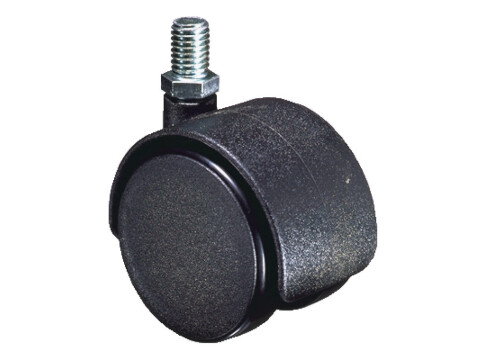 D40mm Twin Castor Swivel wo Brake M8 Bk