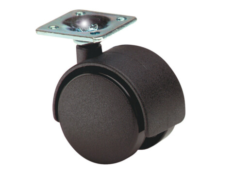 Swivel Twin Wheel Castor, with Brake, &Oslash; 40-50 mm, Hooded, 38 mm Plate Fixing