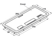 Cable Outlet Rect 98x242mm Pl Grey