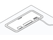 Cable Outlet Rect 98x242mm Pl Grey