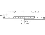 3301 BB Drawer Runner MD Full 67kg 356mm BZP