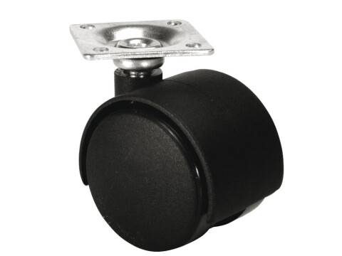 D40mm Twin Castor Swivel wo Brake PL Bk