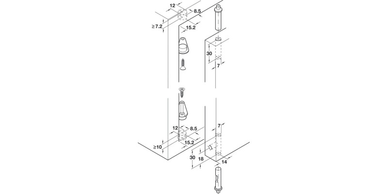 Pivot Hinge wo Stop Pl White