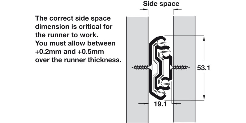 5343 InLock Drawer Runner Full 95kg 550mm SZP