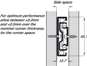 3832 BB Drawer Runner Full 50kg 400mm Wht
