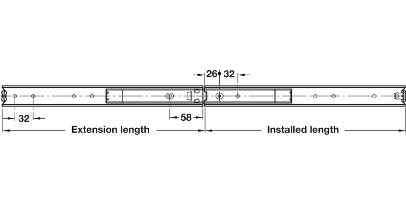 0330 SS BB Drawer Runner Full 50kg 300mm HGSS