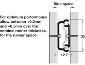 2132 BB Drawer Runner Sgl 34kg 500mm BZP
