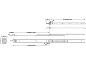 2731CL BB Drawer Runner Full 28kg 350mm BZP
