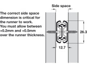 2601 BB Drawer Runner Full 30kg 550mm BZP