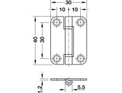 Folding Door Hinge 40x29mm Steel NP