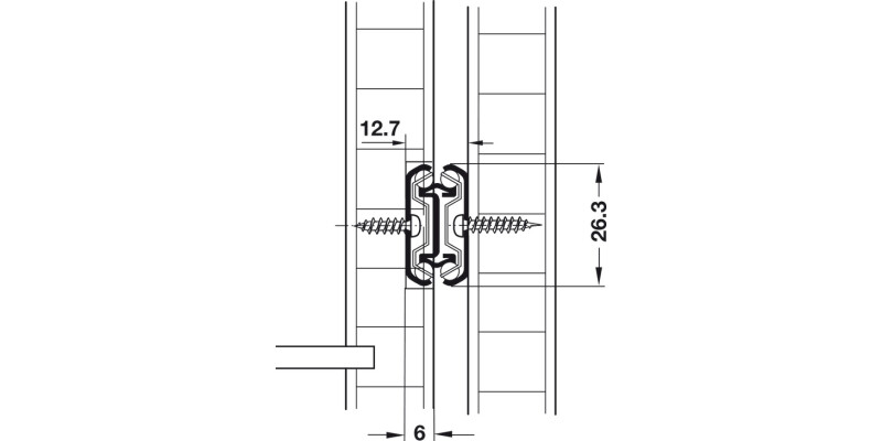 2642 BB Drawer Runner Full 35kg 500mm BZP