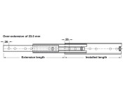 5321 BB Drawer Runner Full 130kg 400mm BZP