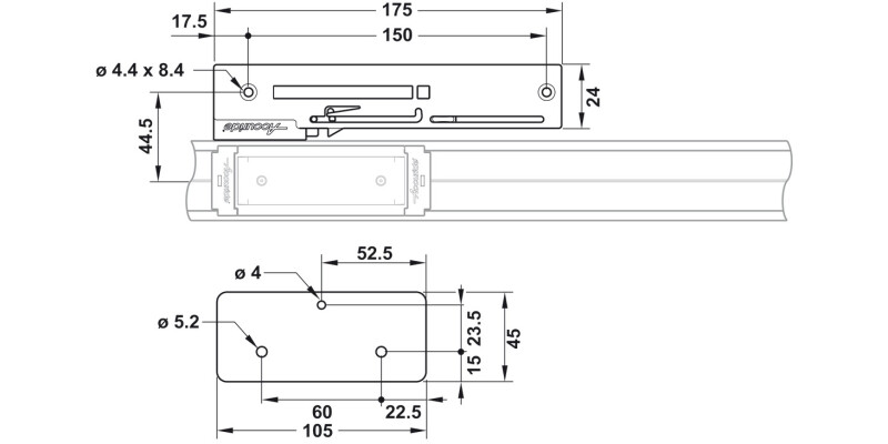 Accuride 0115RC SC Mech 14N Pl/St Blk