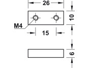 Accuride 0115RC End Stop+Fixings Alu