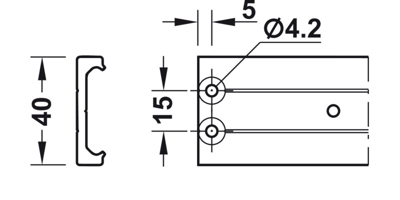 Accuride 0115RC End Stop+Fixings Alu