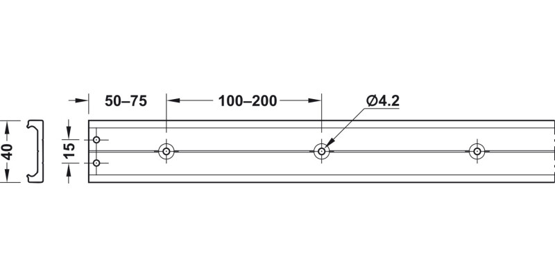 Accuride 0115RC Sld Track Sys 2400mm Alu