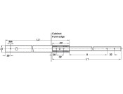 BB Drawer Runner 27mm Groove Sgl 12kg 350-568mm