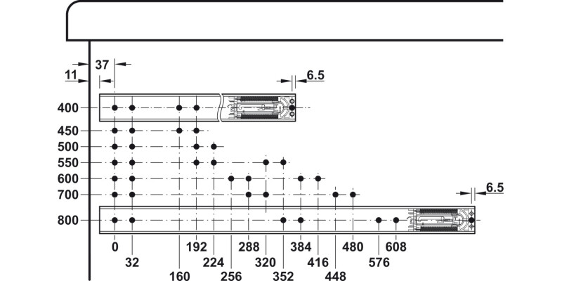 5321-EC BB Drawer Runner Full 85kg 900mm BZP