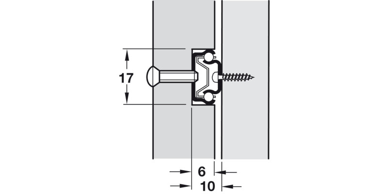 BB Drawer Runner 17mm Groove Sgl 10kg 432-620mm