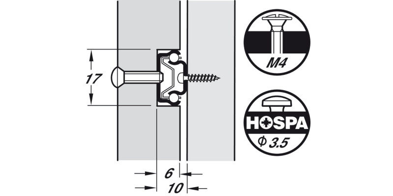 BB Drawer Runner 17mm Groove Sgl 10kg 251-400mm