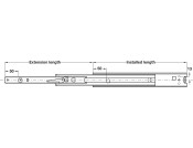 3320-50 BB Drawer Runner Full 59kg 600mm BZP