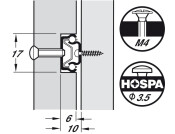 BB Drawer Runner 17mm Groove Sgl 10kg 312-513mm