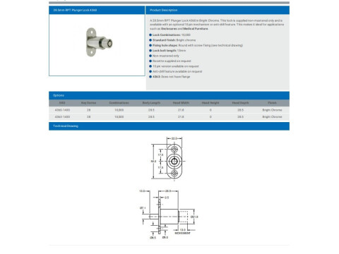 RADIAL PIN PLUNGER LOCK 4360