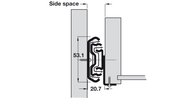 5321-60 BB Drawer Runner Full 107kg 700mm BZP