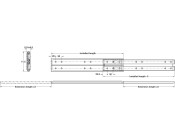 6026 BB Drawer Runner 2Way Sgl 95kg 450mm BZP
