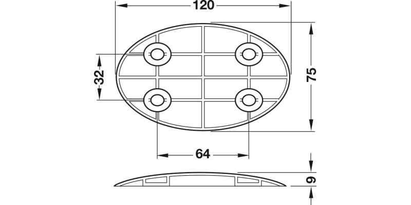 Table Top Connector Modular Zinc D.Grey