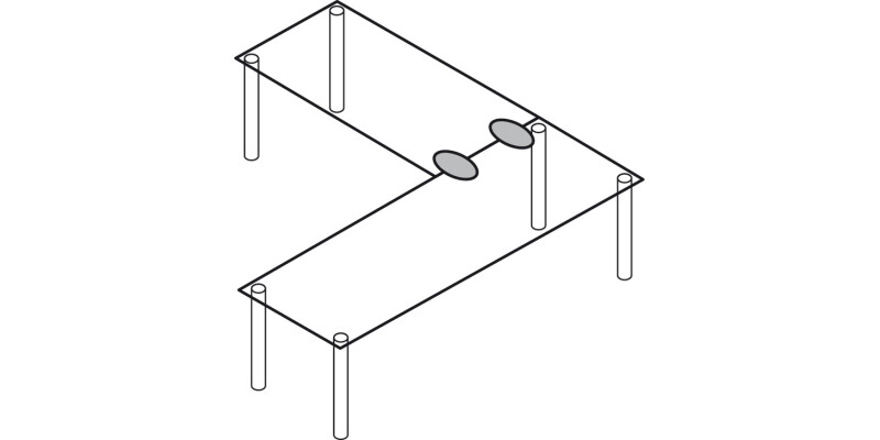 Table Top Connector Modular Zinc D.Grey