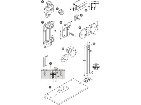 Hawa Multifold 30/W Centre Hinge