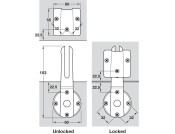 Table Connector 153x60mm St Galv