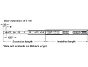 3832-SC BB Drawer Runner Full 43kg 350mm Wht