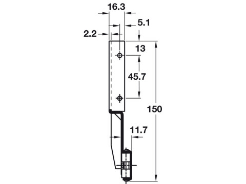 Accuride 1234 Pivot Sld Dr Run Blk 456mm