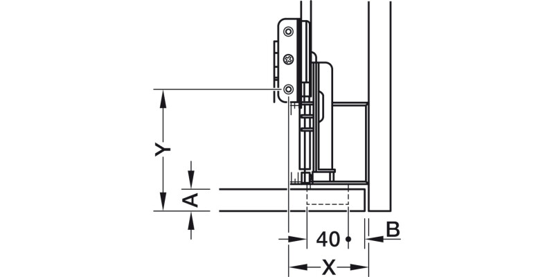 Accuride 1321 Pivot Sld DrRun Blk 456mm