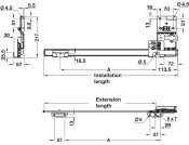 Accuride 1321 Pivot Sld DrRun Blk 405mm