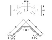 Table Corner Brace 40mm St Galv
