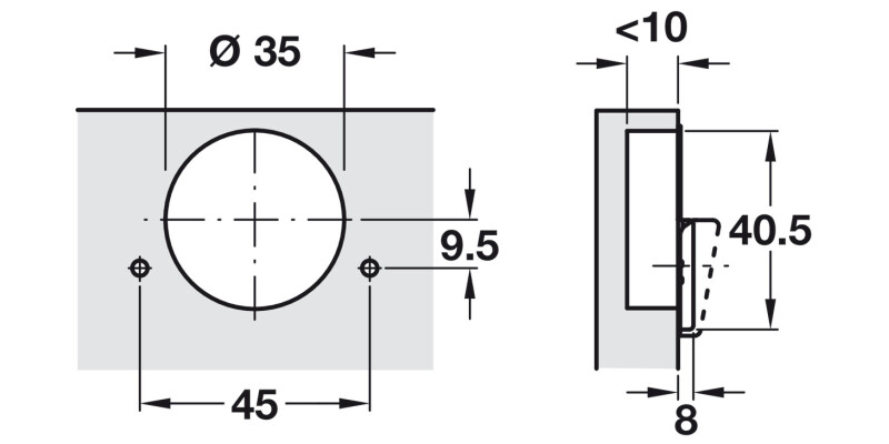 Tiomos 160D Hinge/Plate Set 1prt Hospa