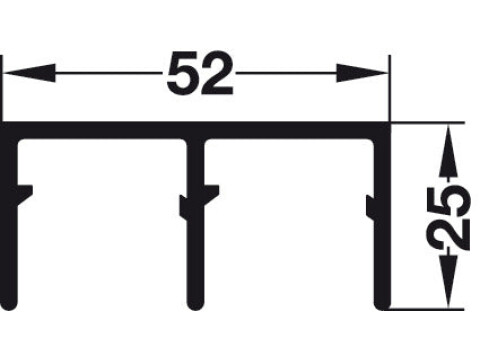 Bottom Channel, for Sliding Cabinet and Wardrobe Doors, Hawa-Dorado