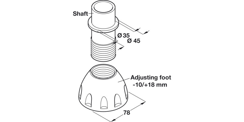 Plinth Shaft w Base 150mm Pl Black