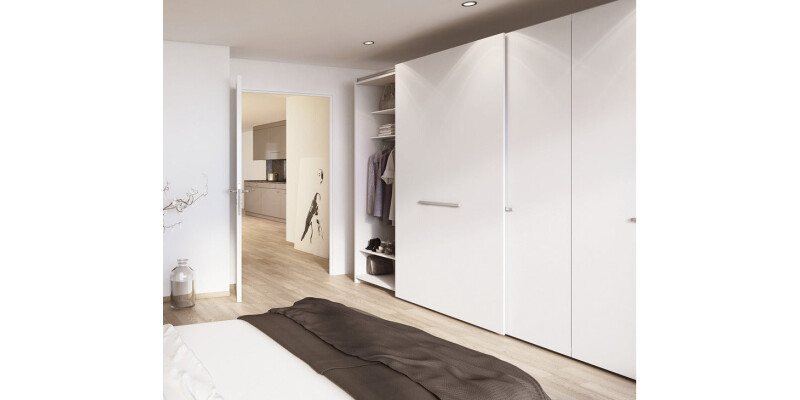 Complete Fitting Set, for Sliding Cabinet and Wardrobe Doors, Hawa Frontino 40 F