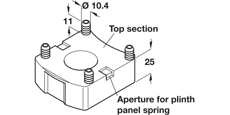 Plinth Foot Top Section Screw Pl Black