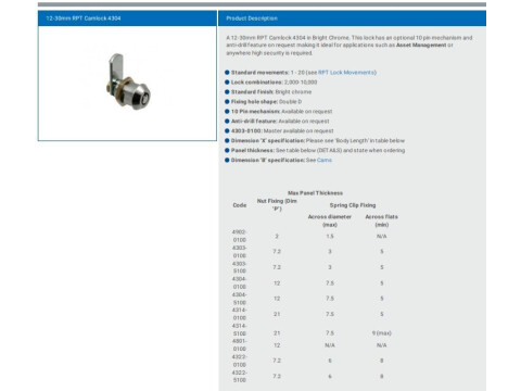 L&F RADIAL PIN TUMBLER LOCK 4902