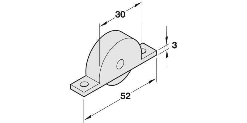 Lt Duty Btm Roller Mortice Pl Brw
