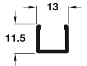 Japanese Door Up/Low Fin Profile 2m Blk