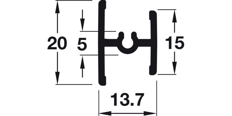 Japanese Door Cross Dividers 2m Alu Blk