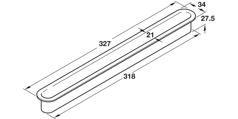 Paper Guide Slot Liner 318x25mm Pl Black