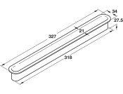 Paper Guide Slot Liner 318x25mm Pl Black